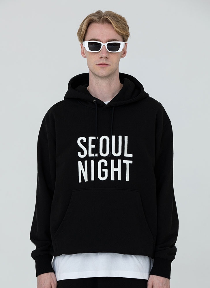 서울나이트 후드티셔츠 블랙